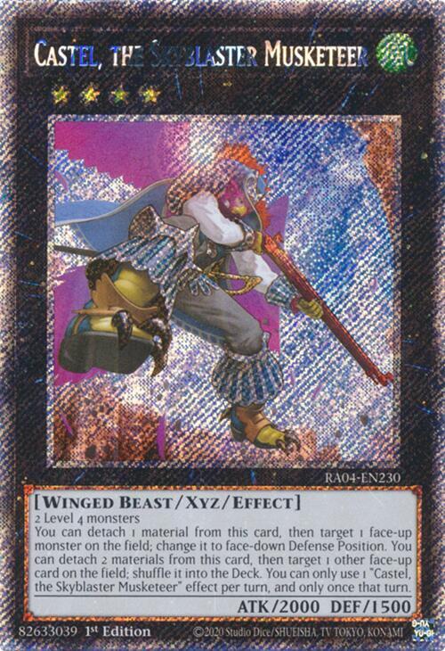 Castel, the Skyblaster Musketeer - Platinum Secret Rare - 1st Edition - RA04-EN230