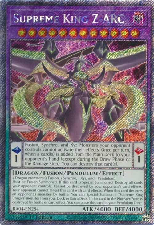 Supreme King Z-ARC - Platinum Secret Rare - 1st Edition - RA04-EN-284
