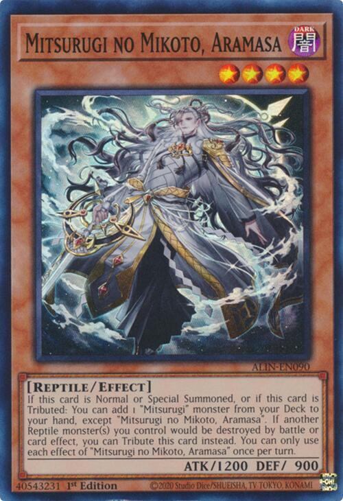 Mitsurugi No Mikoto Aramasa - Super Rare - 1st Edition - ALIN-EN090