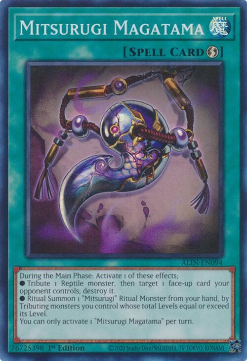 Mitsurugi Magatama - Super Rare - 1st Edition - ALIN-EN094