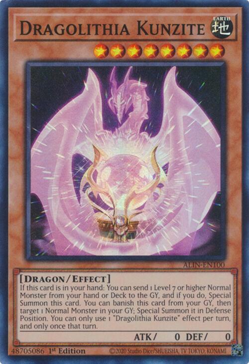 Dragolithia Kunzite - Super Rare - 1st Edition - ALIN-EN100