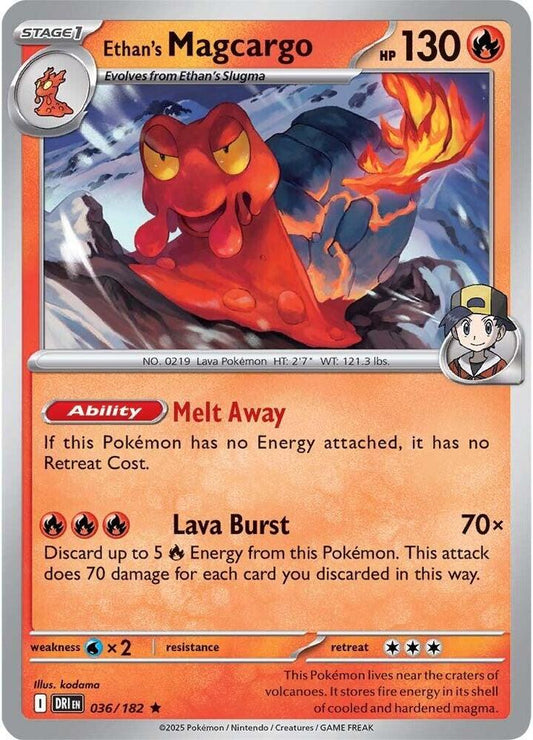 Ethan's Magcargo - Reverse Foil - Rare - 036/182