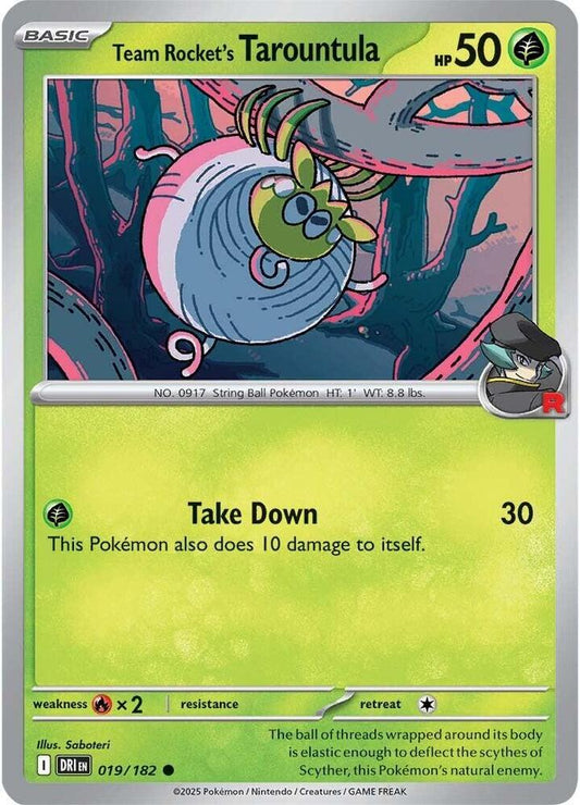 Team Rocket's Tarountula - Reverse Holofoil - 019/182