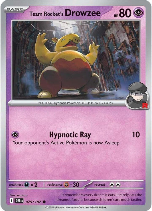 Team Rocket's Drowzee - Reverse Foil - 079/182