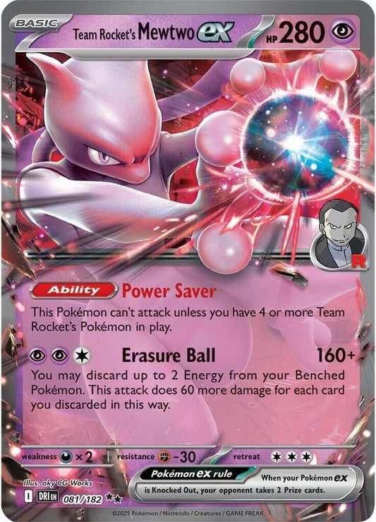 Team Rocket's Mewtwo ex - Double Rare - Foil - 081/182