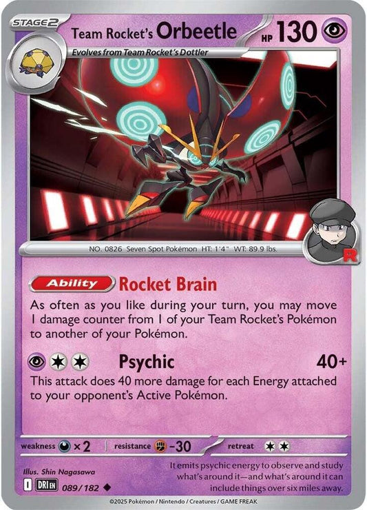 Team Rocket's Orbeetle - Reverse Holofoil - 089/182