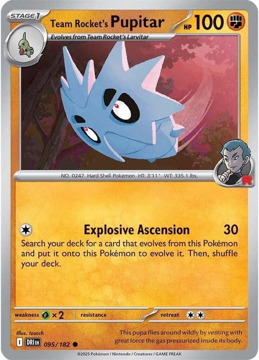 Team Rocket's Pupitar - Reverse Foil - 095/182