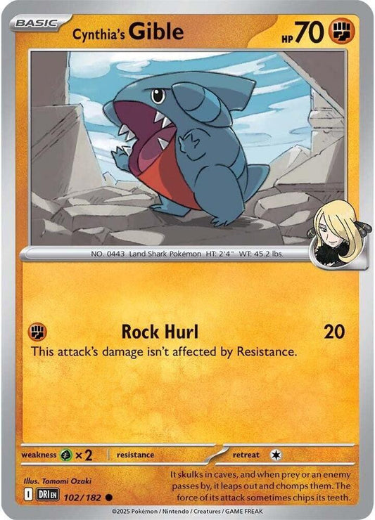 Cynthia's Gible - Reverse Holofoil - 102/182