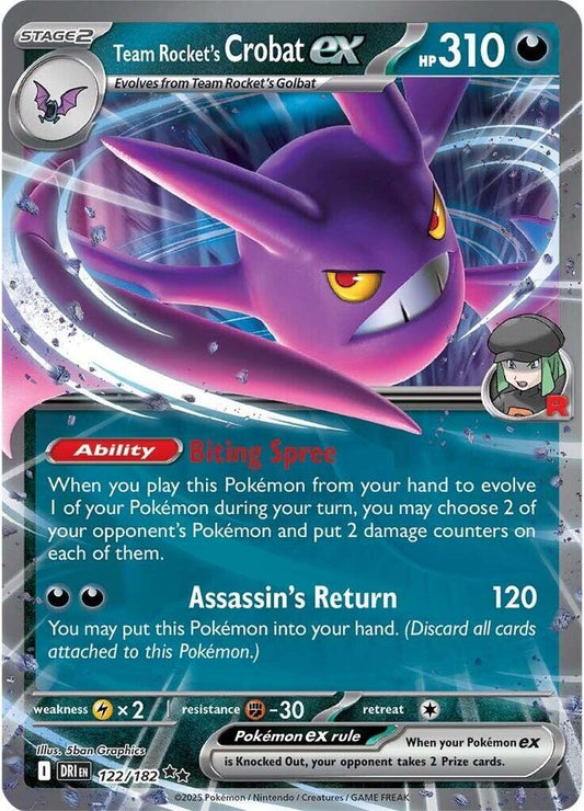 Team Rocket's Crobat ex - Double Rare - Foil - 122/182