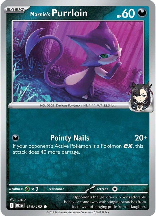 Marnie's Purrloin (dark type holo pattern) -130/182