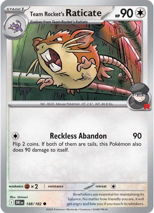 Team Rocket's Raticate - Reverse Foil - 148/182