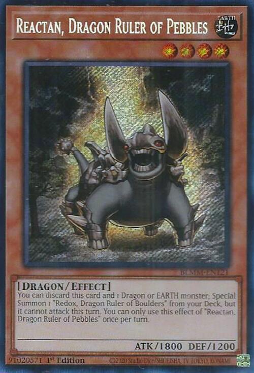 Reactan, Dragon Ruler of Pebbles - Secret Rare - 1st Edition - BLMM-EN121