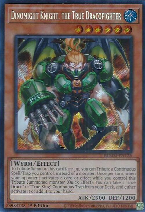 Dinomight Knight, the True Dracofighter - Secret Rare - 1st Edition - BLMM-EN126