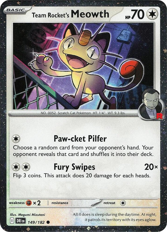 Team Rocket's Meowth - Cosmos Holo - 149/182