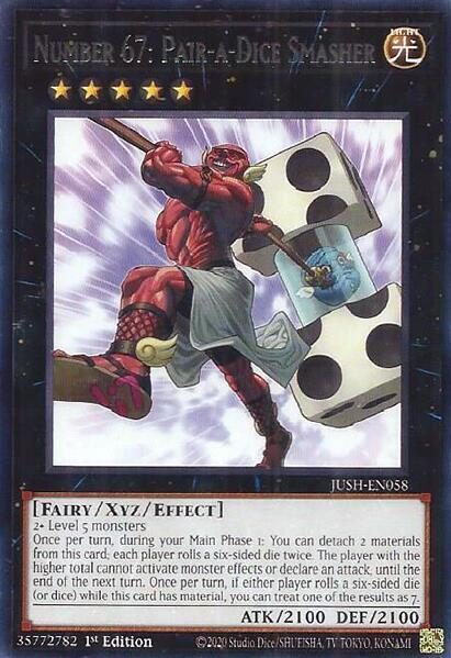 Number 67: Pair-A-Dice Smasher - Rare - 1st Edition - JUSH-EN058