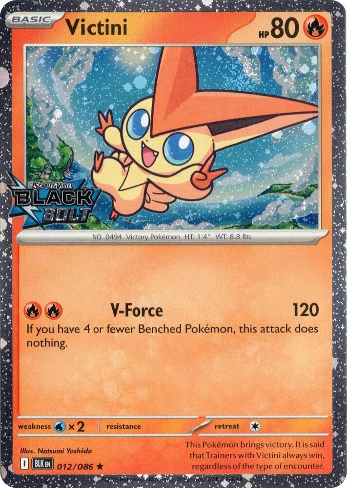 Victini (Black Bolt Stamped) - Holofoil - 012/086