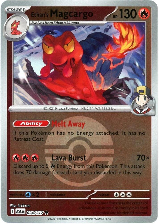 Ethan's Magcargo (Poke Ball Pattern) - Reverse Holofoil - 024/217