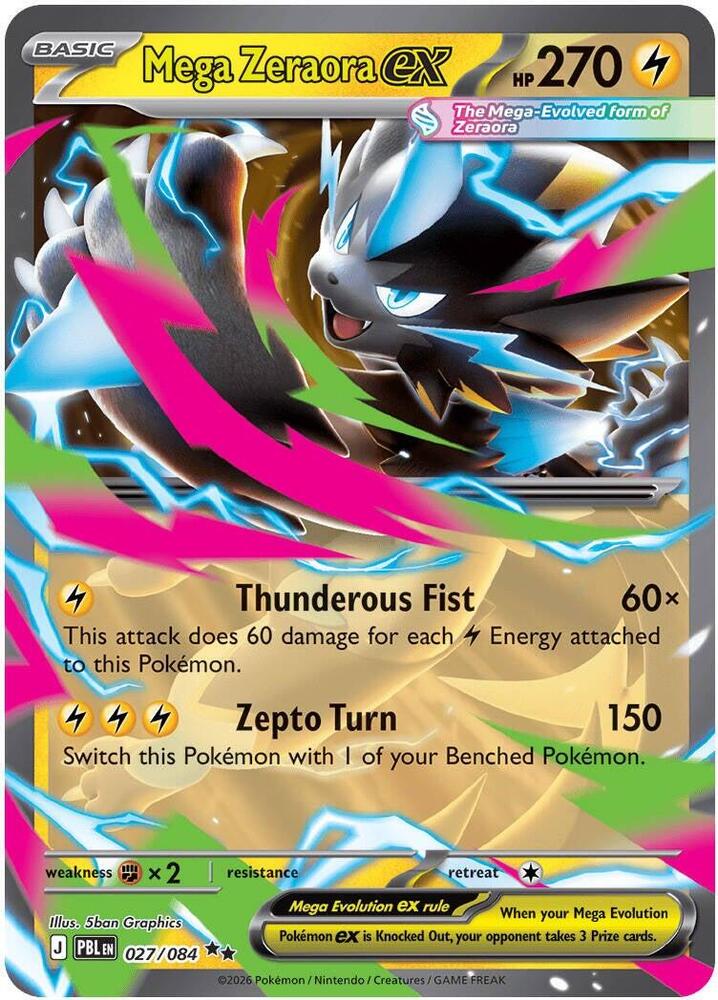 Mega Zeraora EX - Holofoil - 027/084